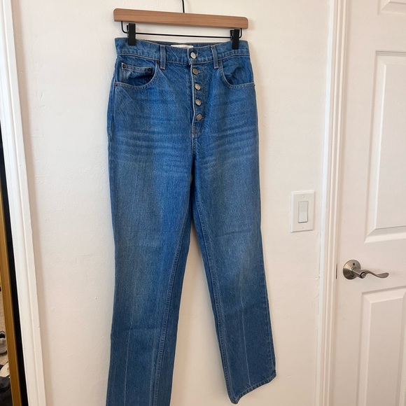 Reformation Cynthia Button Fly High-Rise Straight Jeans - Picture 4 of 8